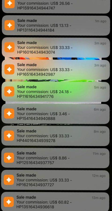 Multiple sales commissions notifications