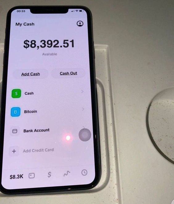 Cash App balance of $8,392.51